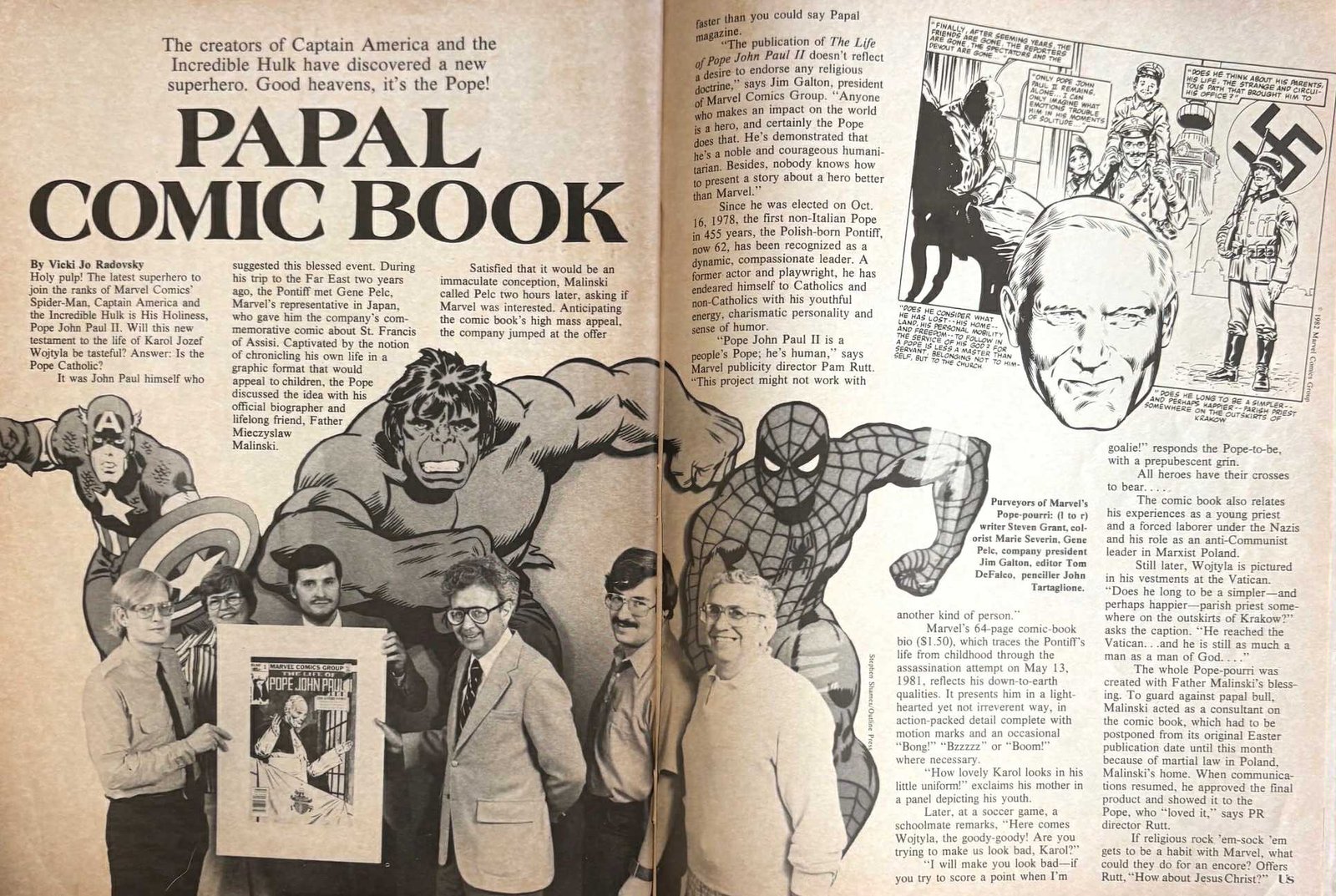 Gene Pelc's religious comic book covers for Francis and Pope John Paul II